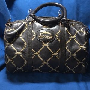 Longchamp Boston leather satchel. With organizer